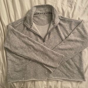 aerie grey quarter zip
